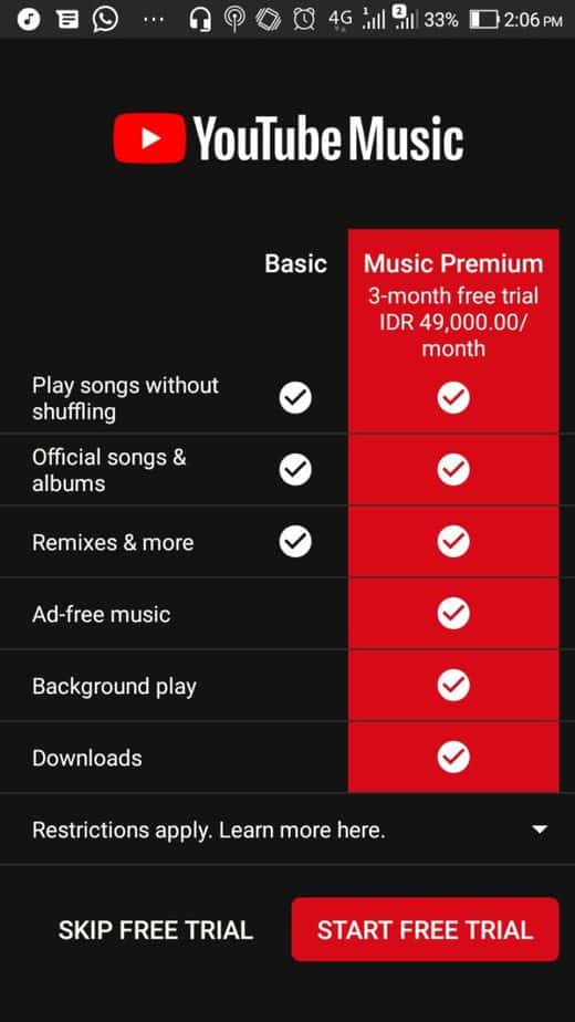 youtube music premium gratis