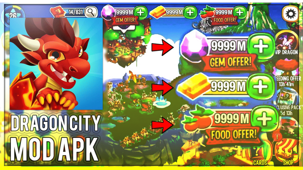dragon city mod apk unlimited money and gems 2022